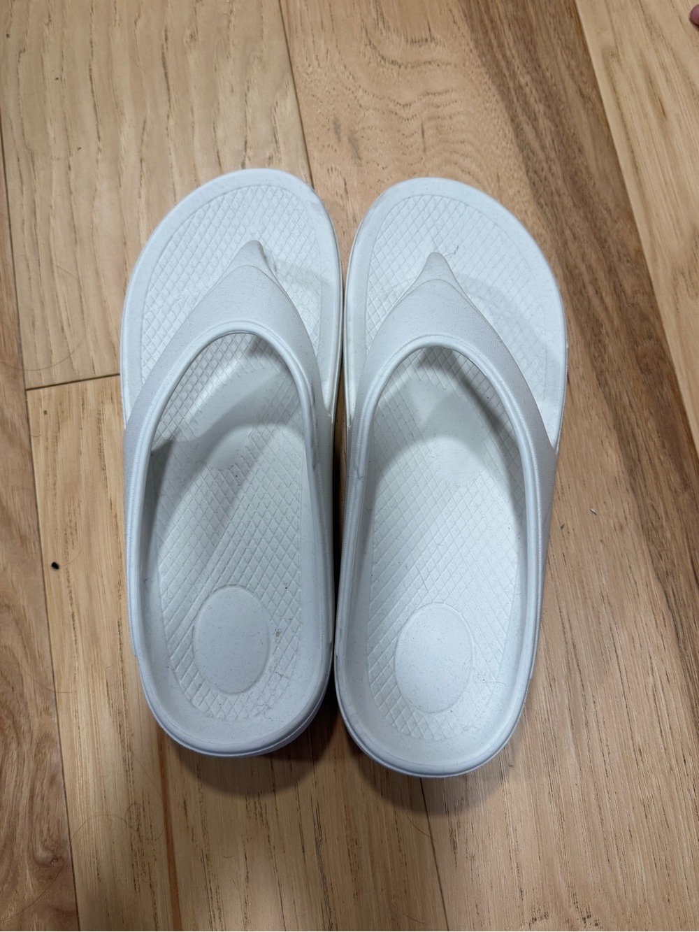 White Foam Flip Flop Sandals